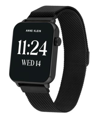 Women's Connect It Stellar Smartwatch with Black Stainless-Steel Mesh and White Silicone Band, 45mm