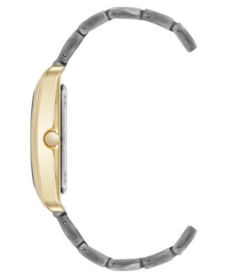 Women's Quartz Delicate Rectangular Light Gray Acetate Bracelet Watch, 26mm