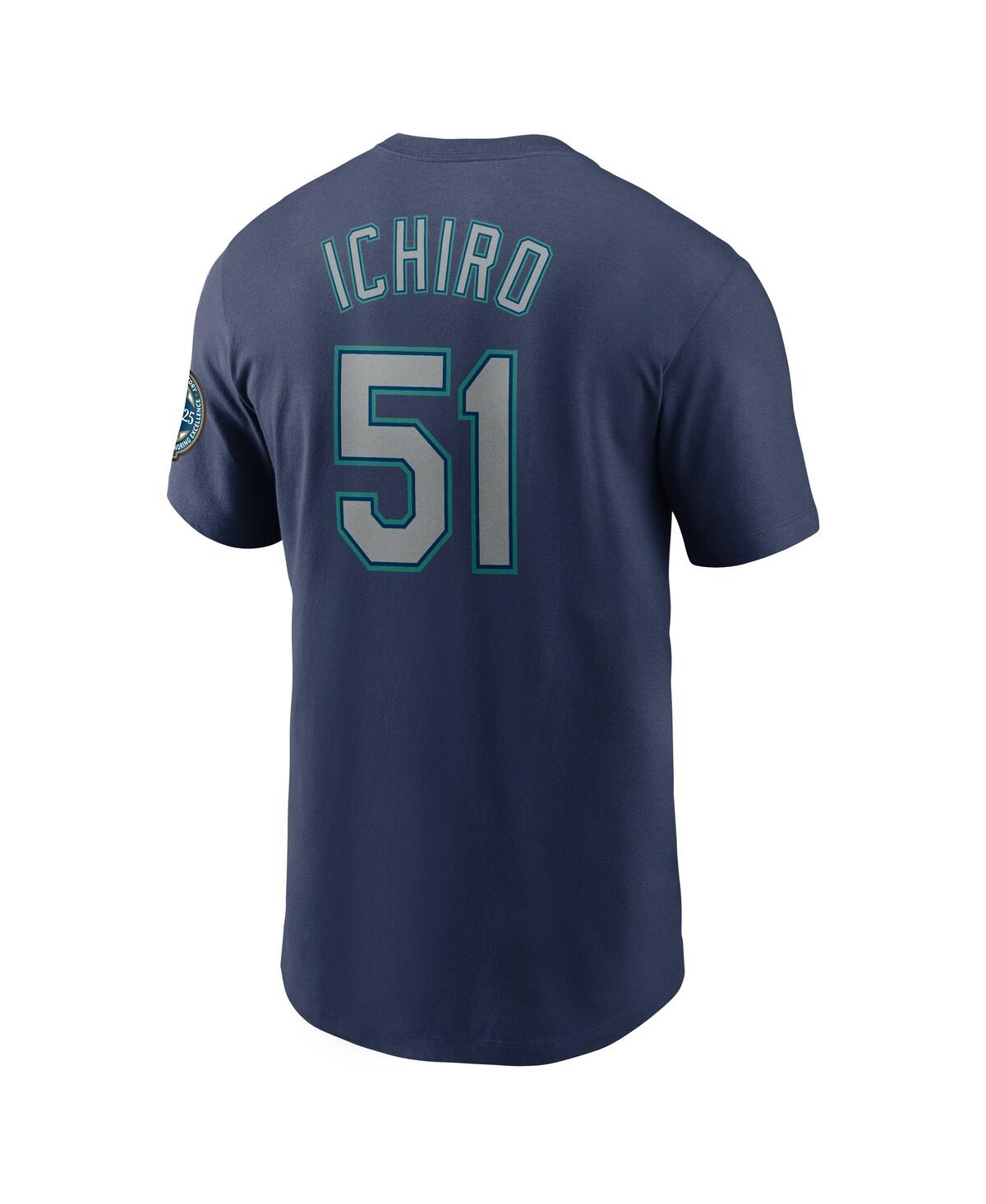 Nike Men's Ichiro Suzuki Navy Seattle Mariners 2025 National Baseball Hall Of Fame Name Number T-shirt In Blue