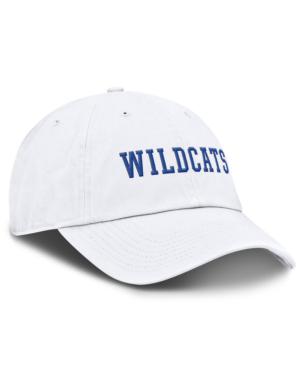 Nike White Kentucky Wildcats Core Club Mascot Wordmark Adjustable Hat In White