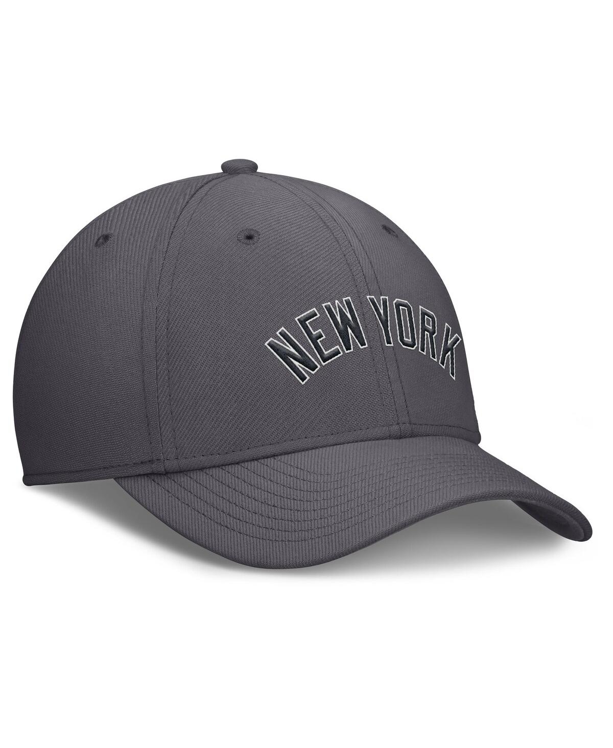 Nike New York Yankees Swoosh  Men's Dri-fit Mlb Hat In Gray