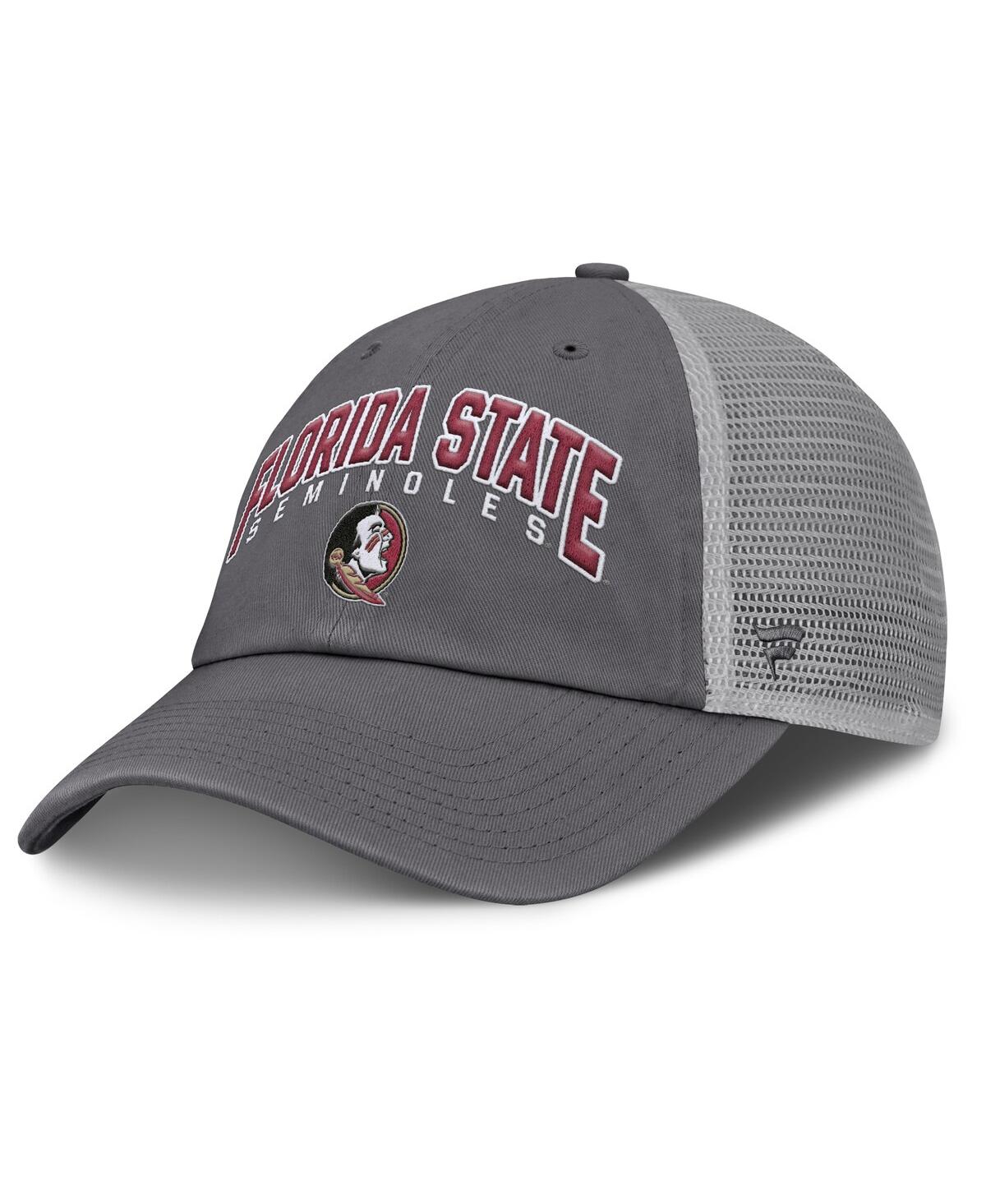 Fanatics Men's Charcoal Florida State Seminoles Ionic Trucker Adjustable Hat In Charcoal