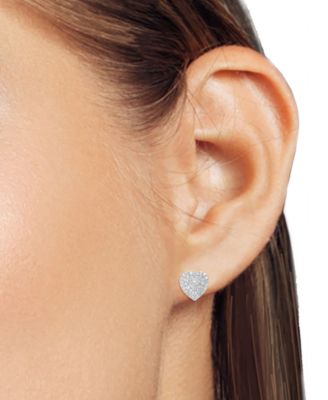 Lab Grown Diamond Heart Cluster Stud Earrings (2 ct. t.w.) in Sterling Silver or 14k Gold-Plated Sterling Silver