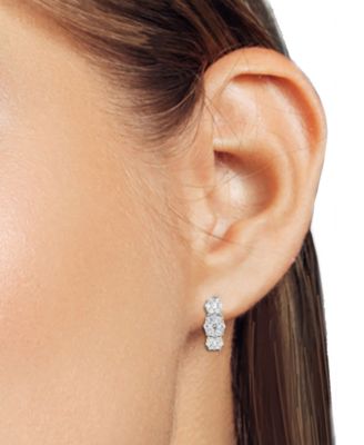 Lab Grown Diamond Triple Cluster Statement Earrings (2 ct. t.w.) in Sterling Silver or 14k Gold-Plated Sterling Silver