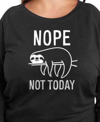 Plus Size Sloth Nope Not Today Graphic Pullover T-Shirt