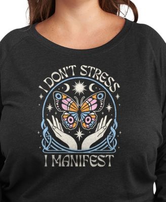 Plus Size Don't Stress Manifest Graphic Pullover T-Shirt