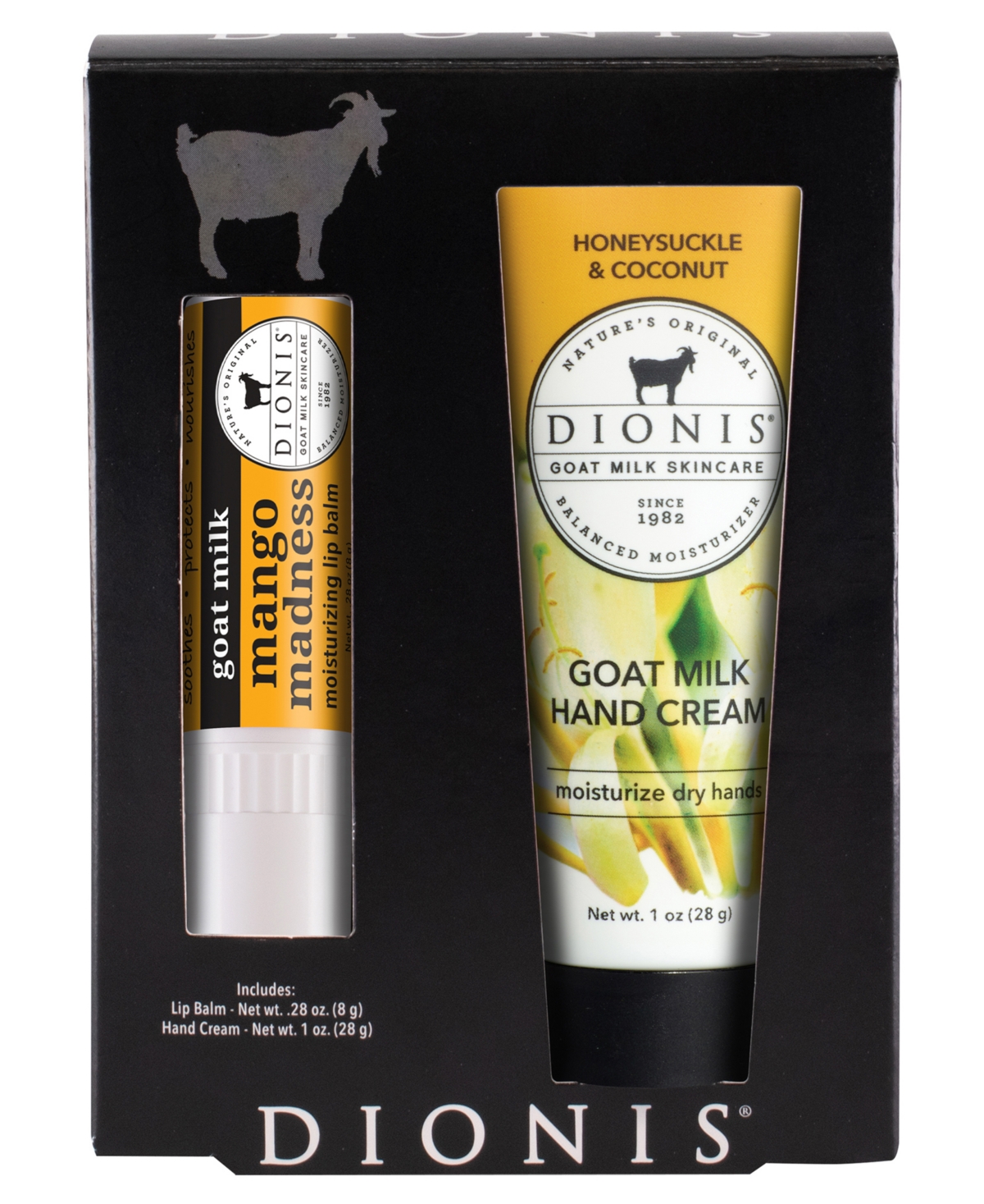 Goat Milk Honeysuckle Mango Lip Balm and Hand Cream Set