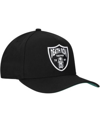 Men's Black Death Row Records A-Frame Adjustable Hat