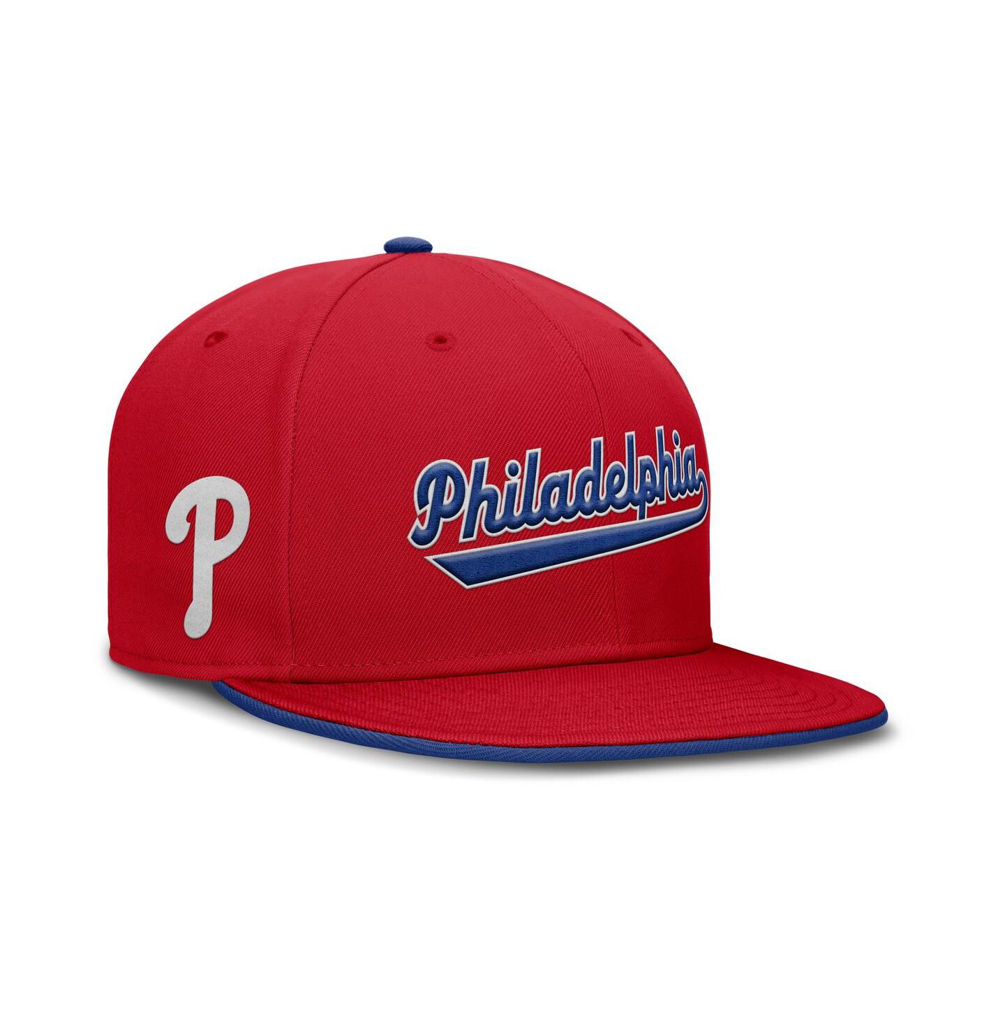 Мужская кепка Nike Red Philadelphia Phillies True Performance Fitted Hat — фото 1