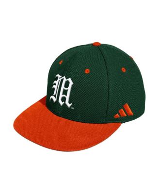 adidas - Men's&nbsp;Adidas Forest Green Miami Hurricanes On-Field Fitted Baseball Hat