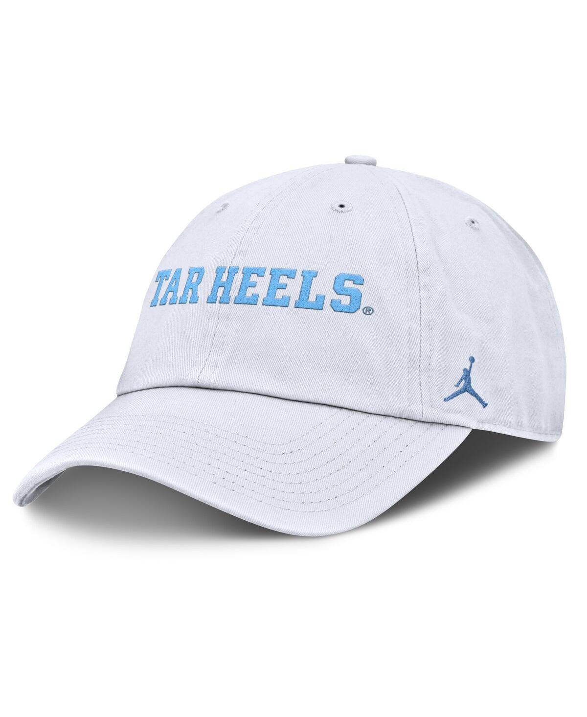 JORDAN MEN'S WHITE NORTH CAROLINA TAR HEELS CORE CLUB MASCOT WORDMARK ADJUSTABLE HAT 