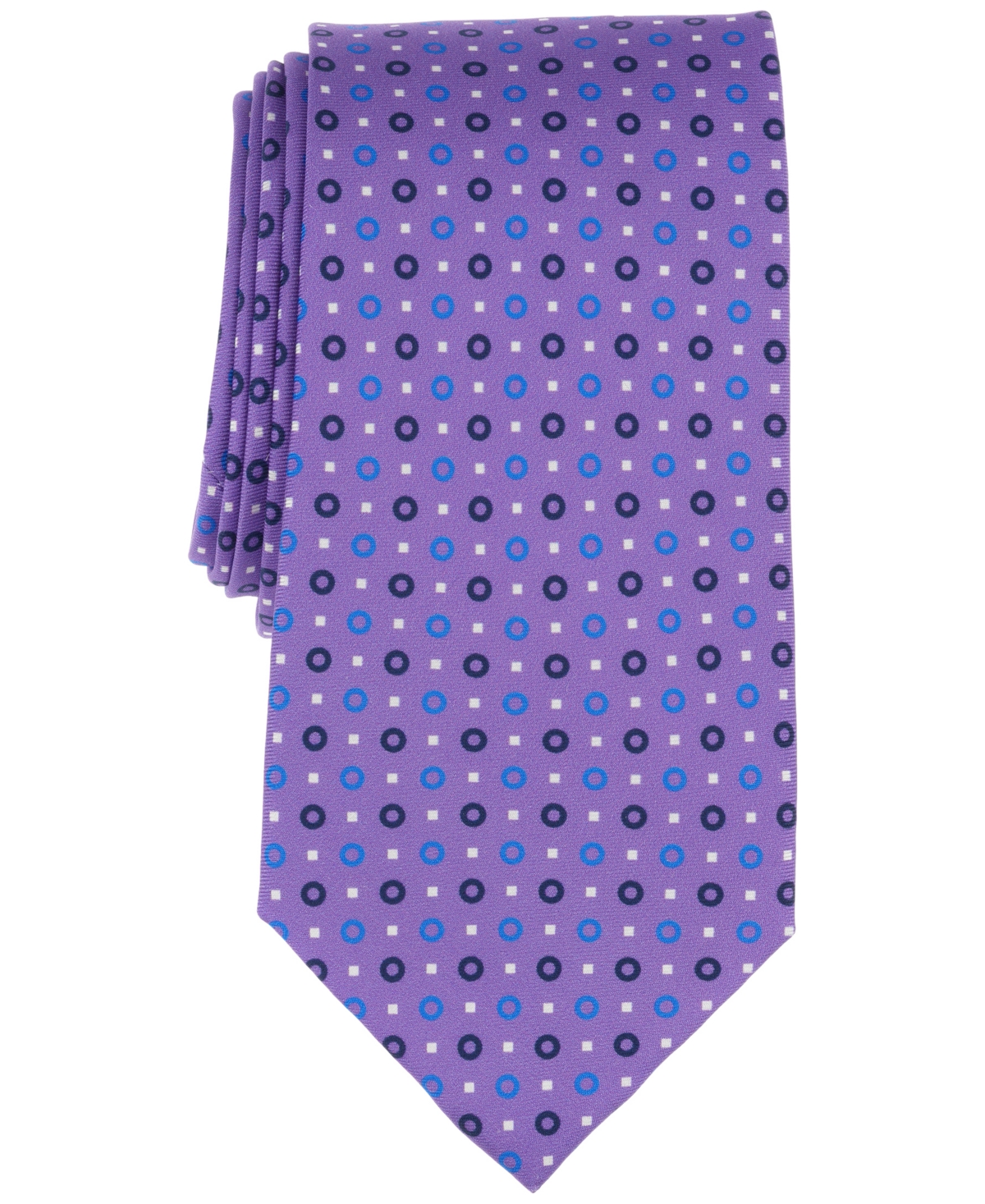 Men's Classic Circle & Square Print Silk Tie - Pink