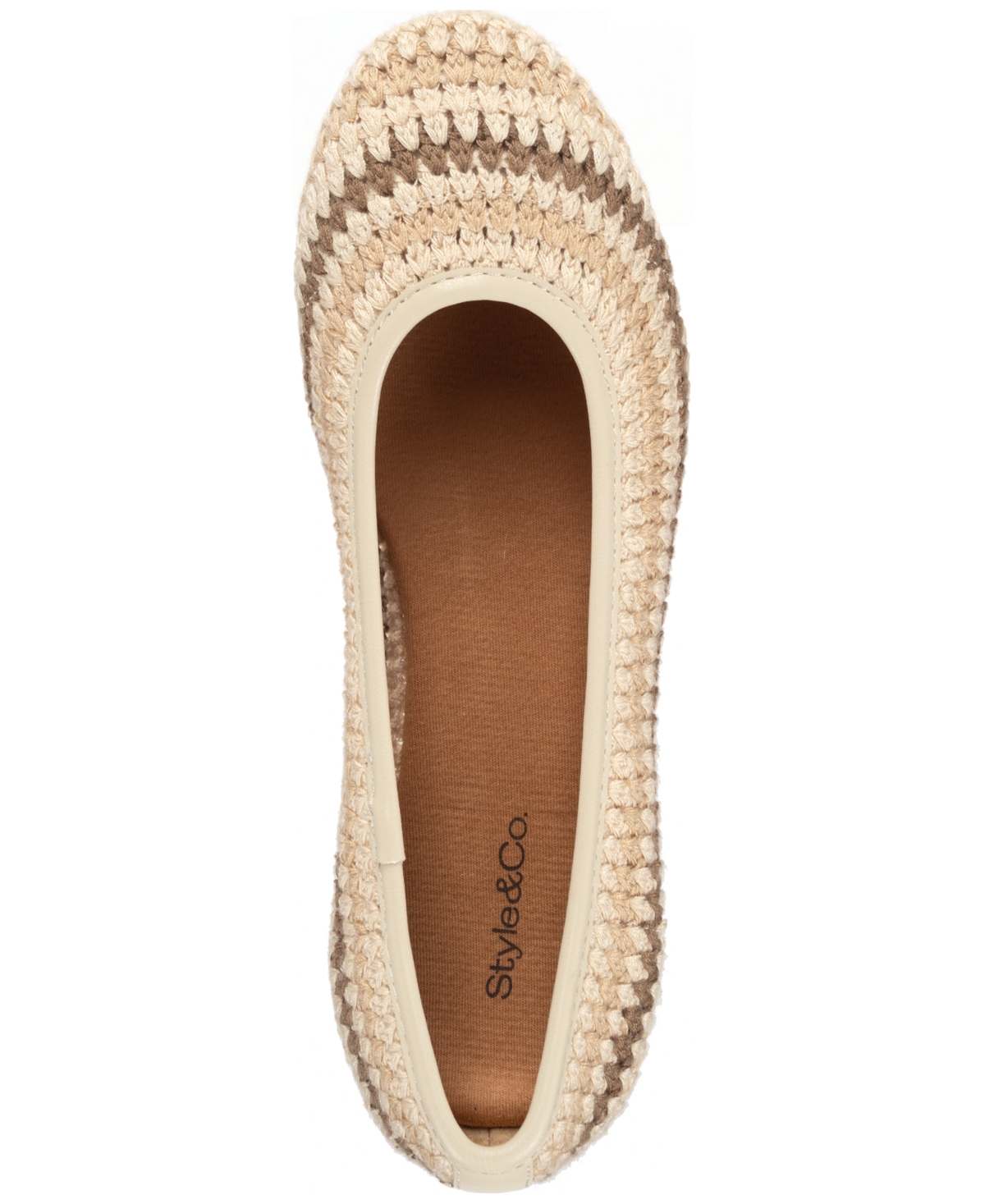 Style & Co Women's Elsaa Crochet Flats, Exclusively At Macy's In Creme Cro