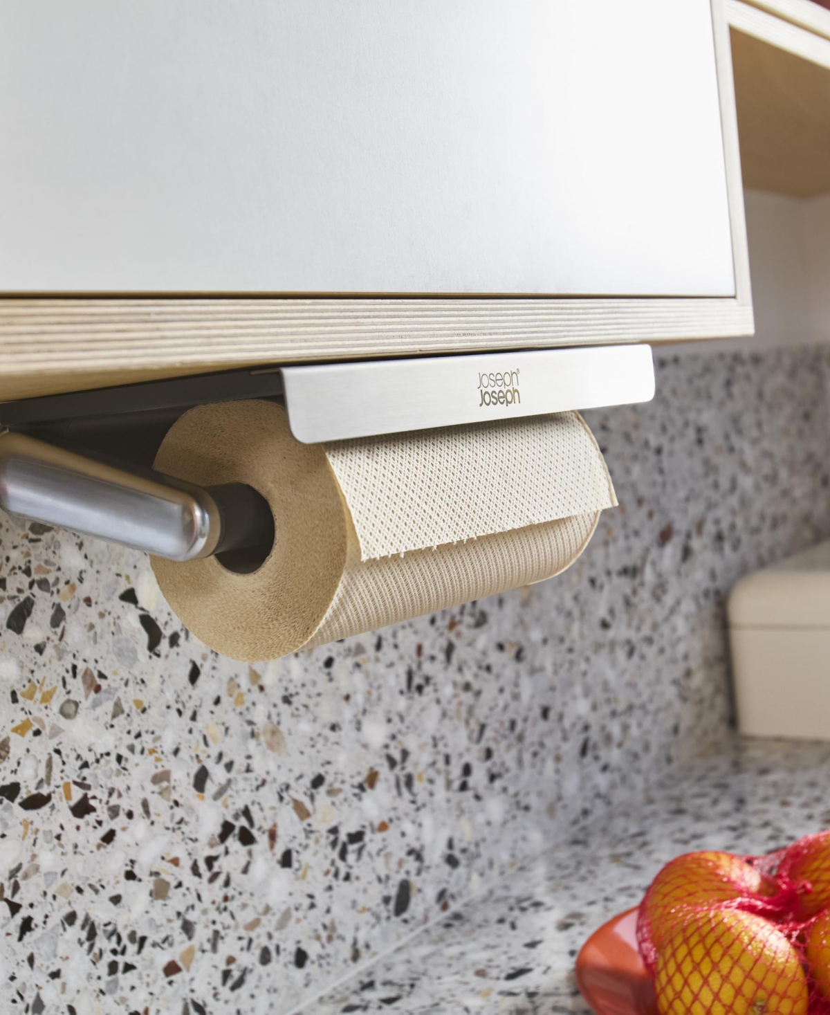 Joseph Joseph Rollgrip Under-shelf Easy-tear Paper Towel Holder In Gray