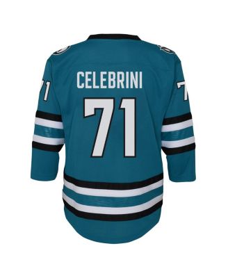 Big Boys and Girls Macklin Celebrini Teal San Jose Sharks Alternate Replica Player Jersey