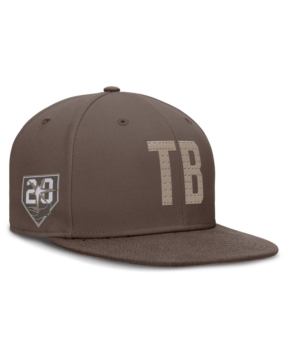 Nike Men's Brown Tampa Bay Rays True Statement 20th Anniversary Performance Fitted Hat In Brown