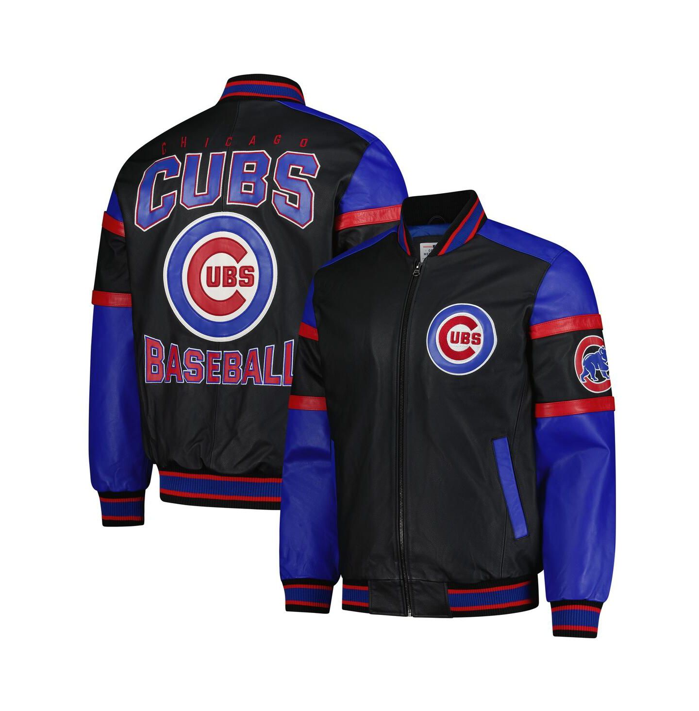 Мужская куртка G-III Sports by Carl Banks Black Chicago Cubs Full-Zip Leather Varsity — фото 1