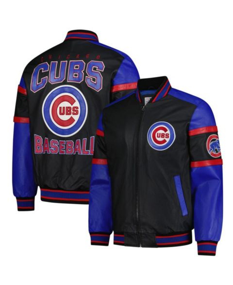 Мужская куртка G-III Sports by Carl Banks Black Chicago Cubs Full-Zip Leather Varsity