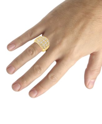 Men's Diamond Multirow Polished Statement Ring (3 ct. t.w.) in 10k Gold