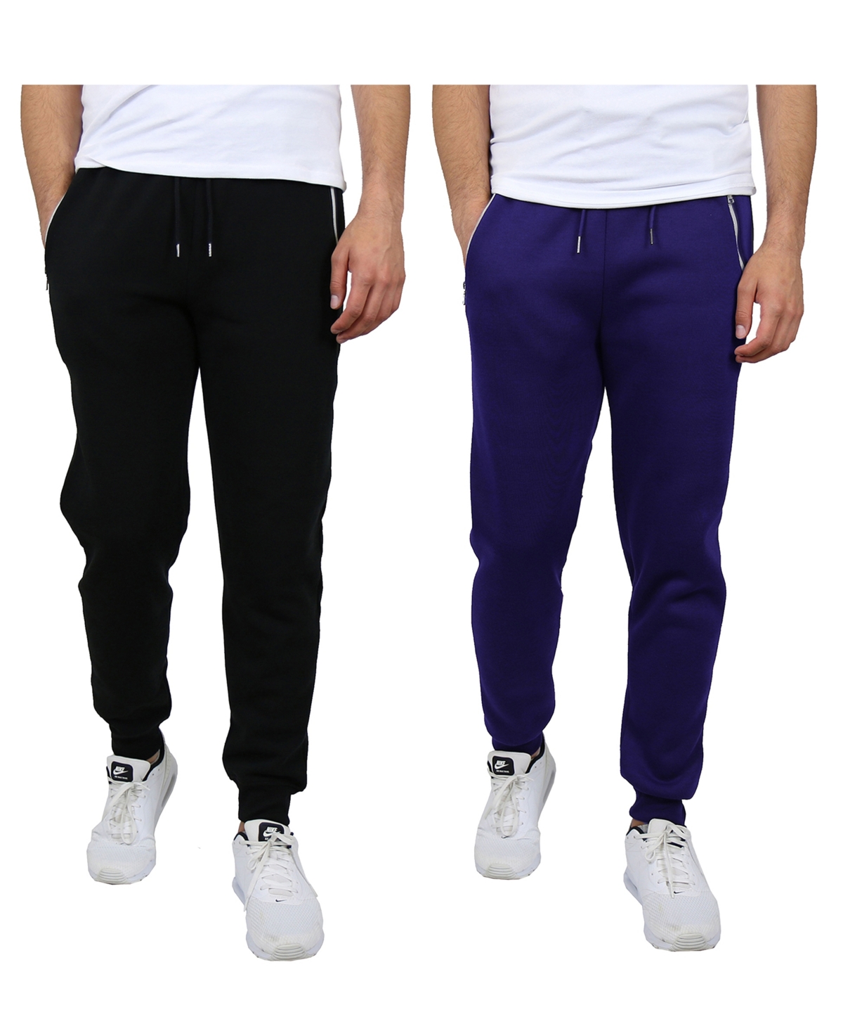Men's 2-Pack Fleece-Lined Jogger Sweatpants - Navy, Heather gray