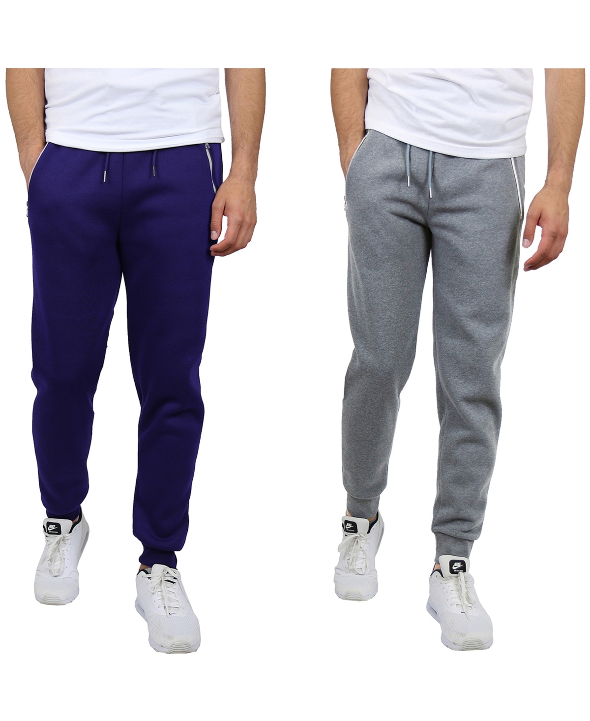 Men's 2-Pack Fleece-Lined Jogger Sweatpants - Navy, Heather gray