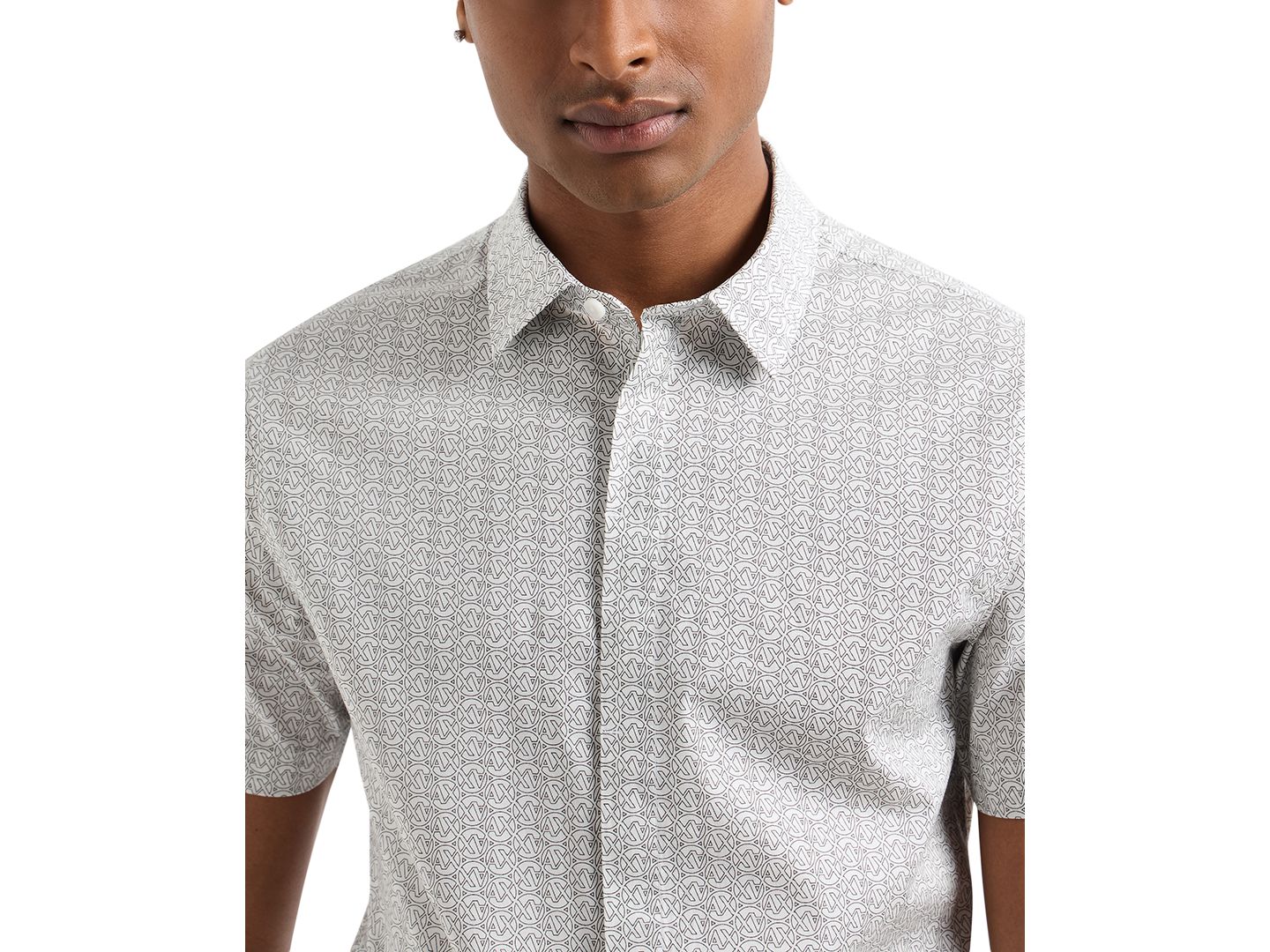 Мужская рубашка A|X Armani Exchange AX Logo, цвет: Молочный белый — фото 7