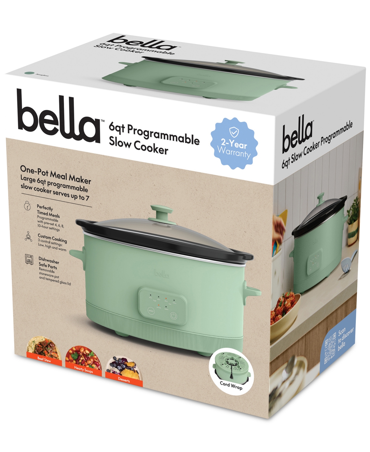 Shop Bella 6-qt. Programmable Slow Cooker In Seaglass