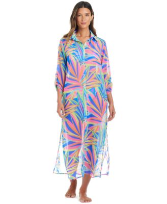 Bleu by Rod Beattie - Women's On The Bright Side Printed Chiffon Cover-Up Maxi Dress