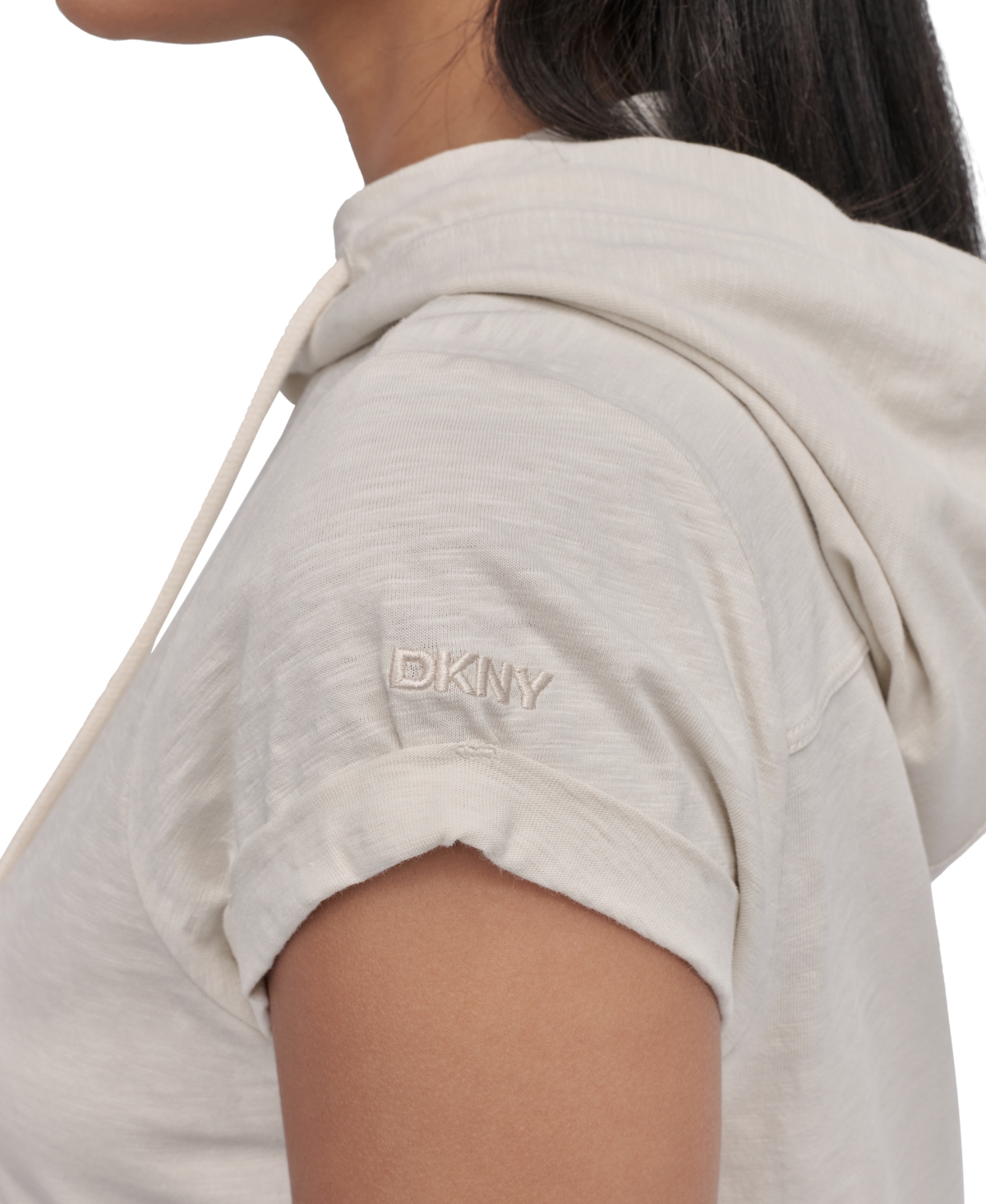DKNY SPORT WOMEN'S ROLL-SLEEVE HOODED SNEAKER DRESS 