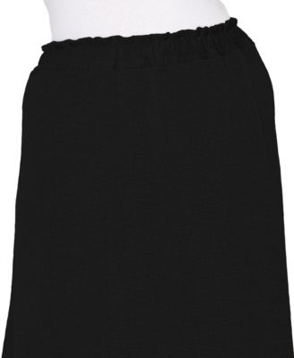 Plus Size Textured Rib Elastic Waist Maxi Skirt