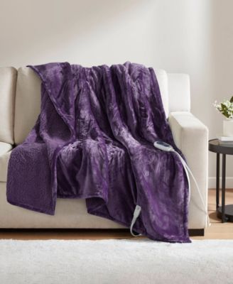 Beautyrest - Oversized Solid Microlight Reverses to Micro Berber Electric Throw