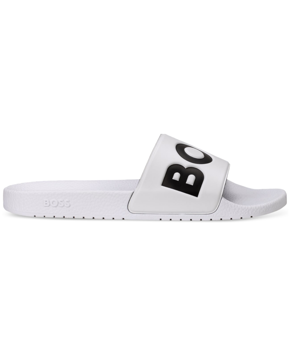 Hugo Boss Bay Logo-embossed Slides In White