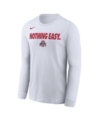 Nike - Men's White Ohio State Buckeyes 2025 On-Court Bench Long Sleeve T-Shirt