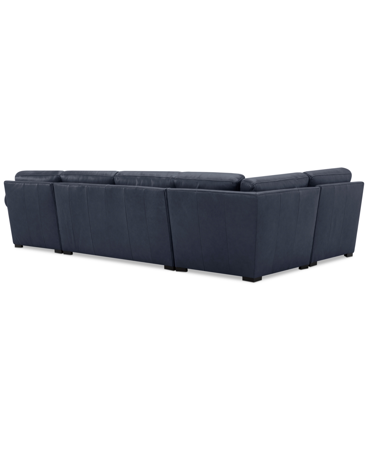 Macy's Radley Roll Arm 139" 4-pc. Leather Square Corner Chaise Sectional, Exclusively At