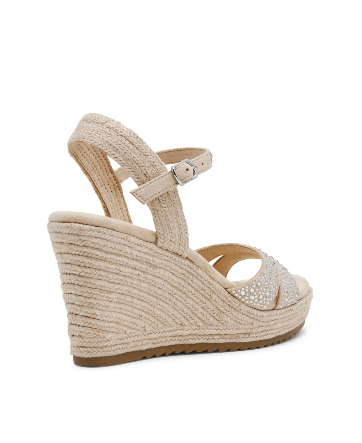 Anne Klein Women's Weekend Embellished Espadrille Wedge Sandals In Crystal