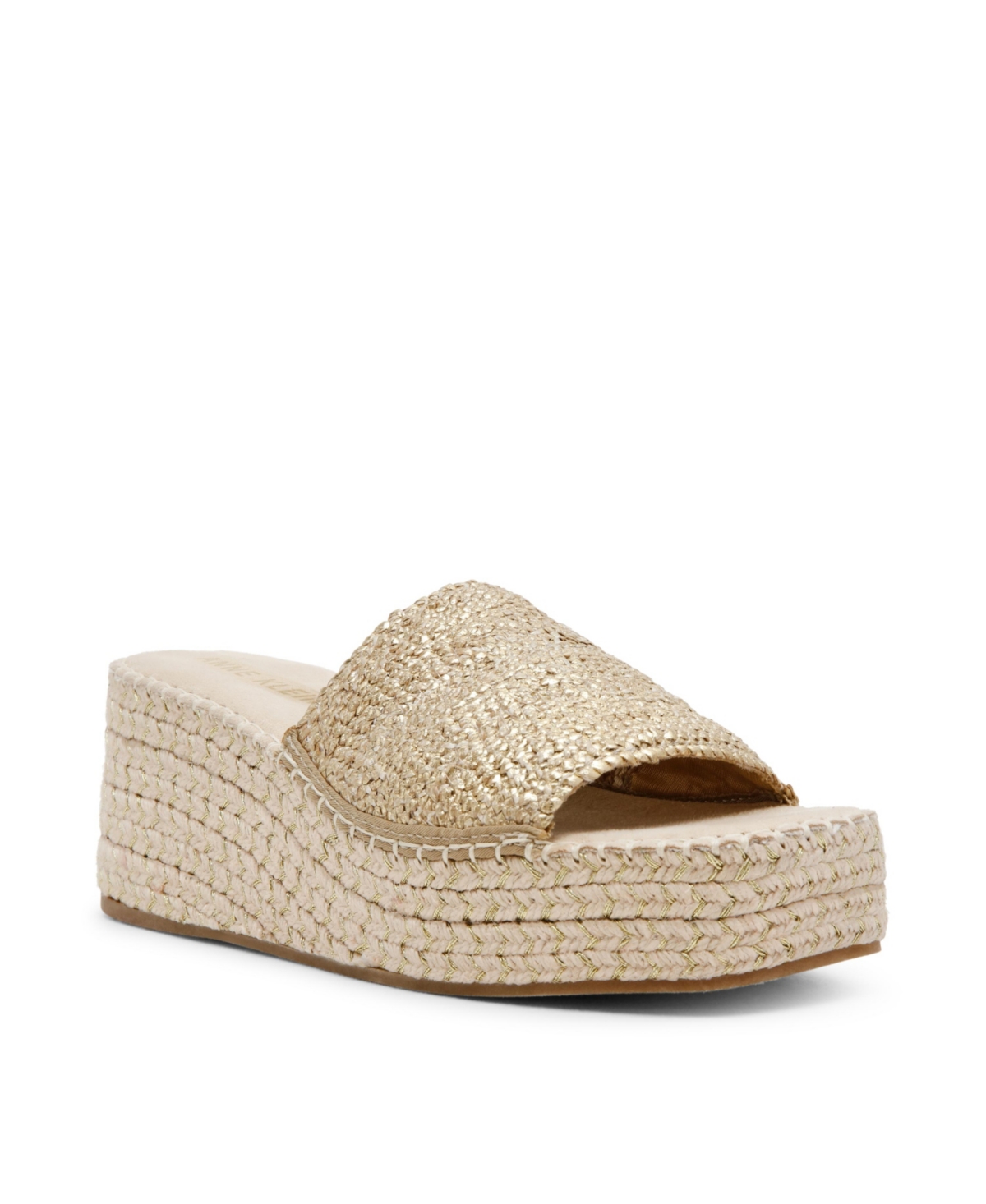 Anne Klein Cruz Platform Wedge Sandal In Light Gold