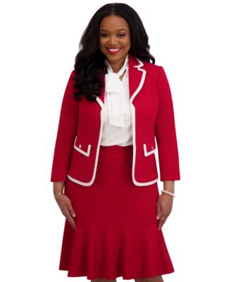 Kasper - Women's Tipped Blazer, Regular & Plus Sizes