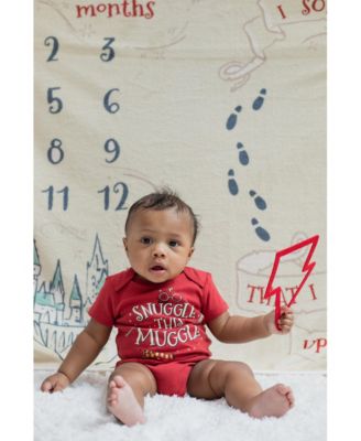 Baby Boys Bodysuit and Monthly Milestone Blanket 4 Piece Newborn