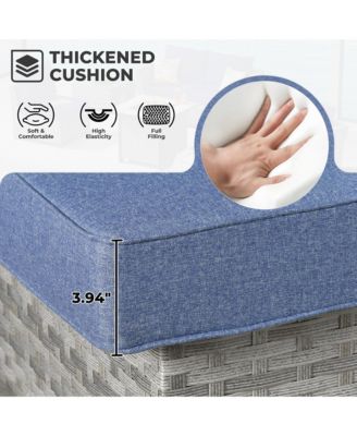 12 Pieces Outdoor Furniture Patio Sectional Sofa,No Assembly Required PE Wicker Conversation Sets with Armchairs,Ottomans and Coffee Table