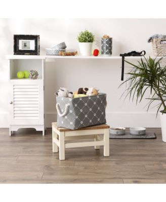 Bone Dry Collapsible Pet Storage Bin Trellis Paw Print