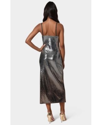 Women's Ombre Sequin Maxi Slip Dress