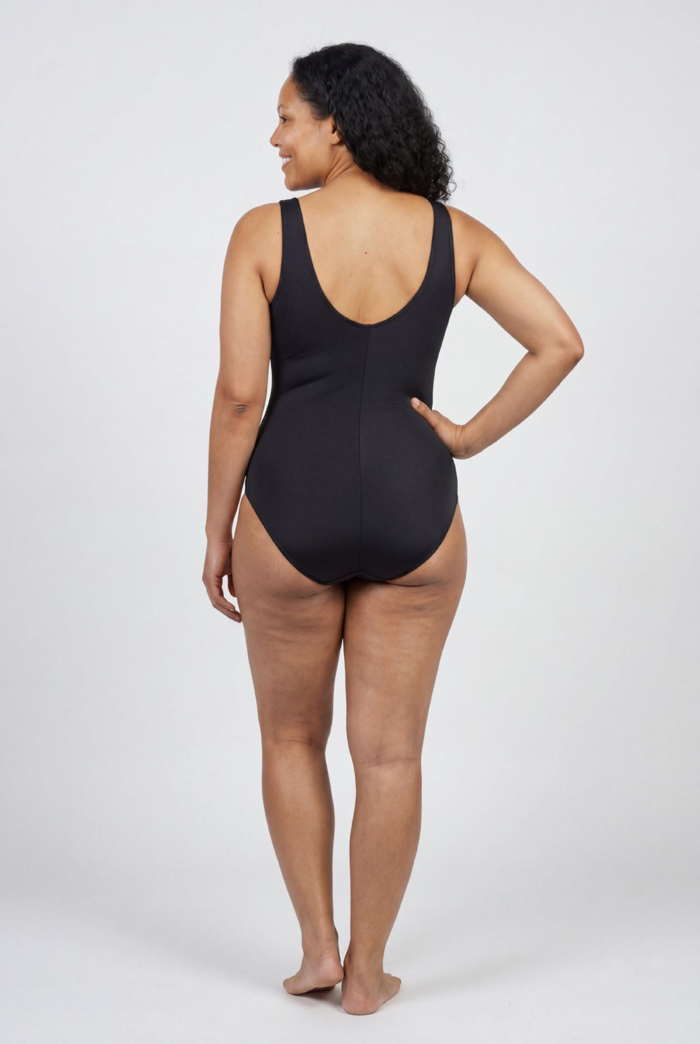 Женский слитный майки Swimsuits for All, стойкий к хлору, цвет: Розовый с принтом — фото 2