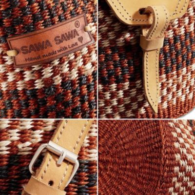 Life Damier Pattern Handwoven Sisal Straw Crossbody Shoulder Bag