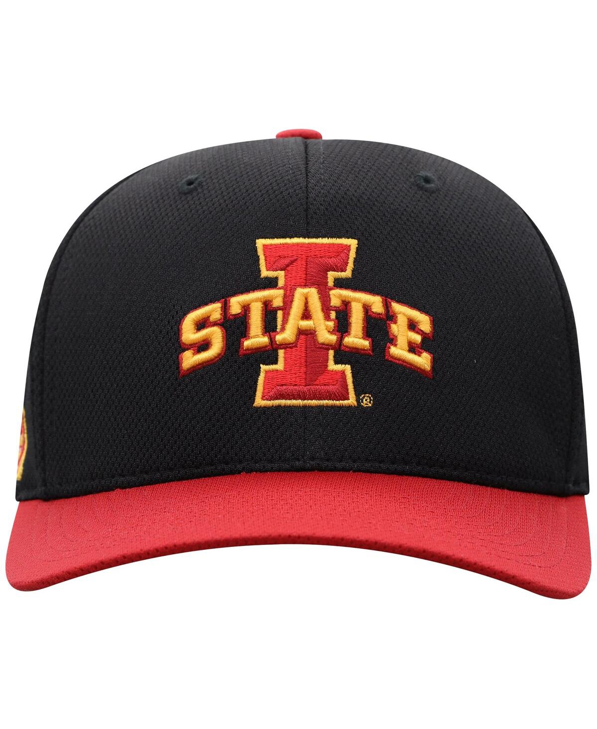 Top Of The World Men's Black Iowa State Cyclones Reflex Fitted Hat In Black