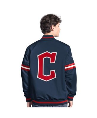 Men's&nbsp;Navy Cleveland Guardians Scout Full-Snap Varsity Jacket