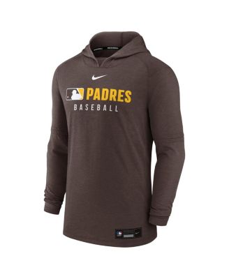 Men's Brown San Diego Padres Authentic Collection Tri-Blend Performance Pullover Hoodie