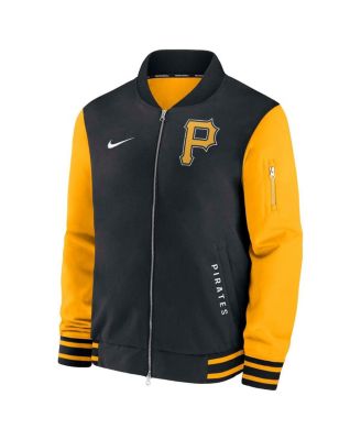 Men's Black/Gold Pittsburgh Pirates Authentic Collection Dugout Full-Zip Bomber Jacket