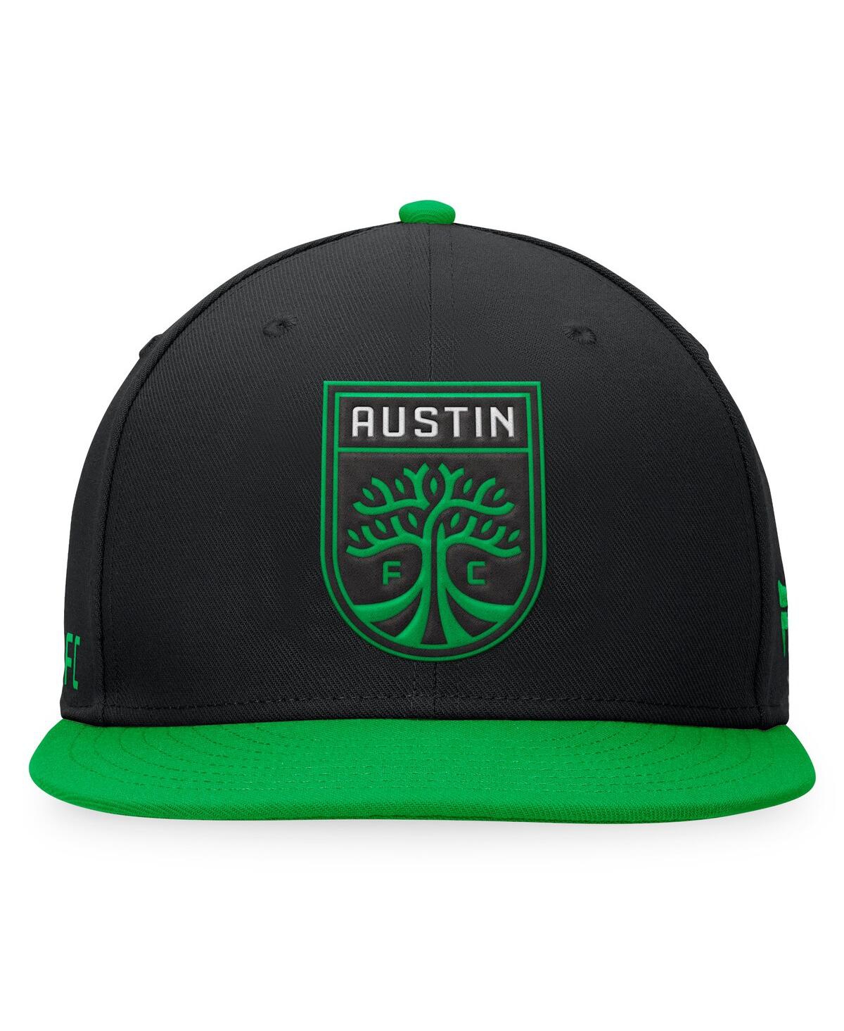 Fanatics Men's Black/green Austin Fc Downtown Snapback Hat In Black,green