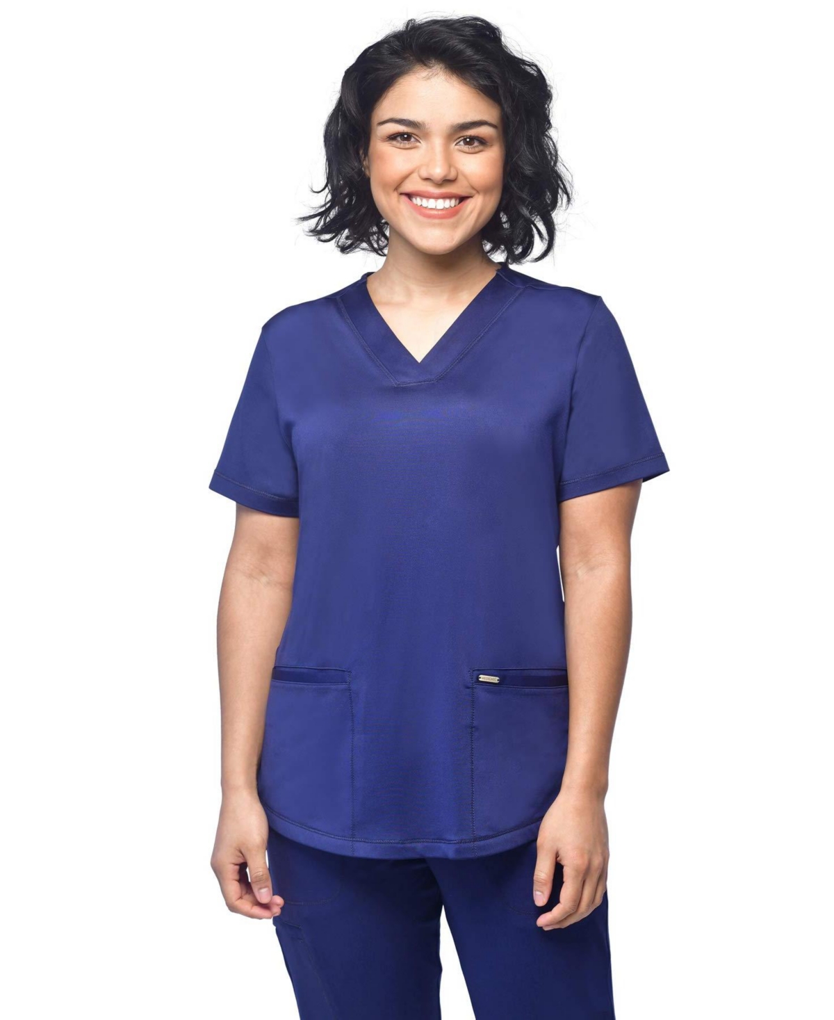 Women's Scrubs V-Neck Nylon Spandex Yoga Scrub Top, Navy Small - Wine