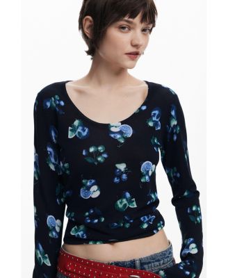 Women's Fruit sweater with mock neck